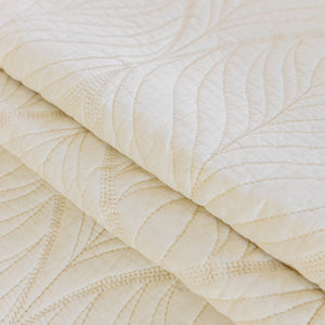 Leaf Vein Textured Cotton Quilted Sofa Slipcover, Non-Slip Modular Couch Covers