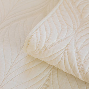 Leaf Vein Textured Cotton Quilted Sofa Slipcover, Non-Slip Modular Couch Covers