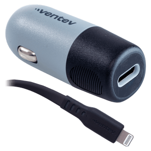 Ventev 20W USB C PD Car Charger and C to Apple Lightning Cable by Ventev