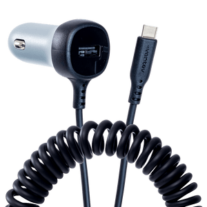 Ventev 12W USB A Car Charger w/ attached 15W USB C Cord by Ventev