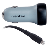 Ventev 30W ULTRAFAST USB C Universal Car Charger and USB C to Apple Lightning Cable by Ventev