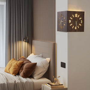 Sounds Activated Backlit Wooden Wall Clock Corner Clock