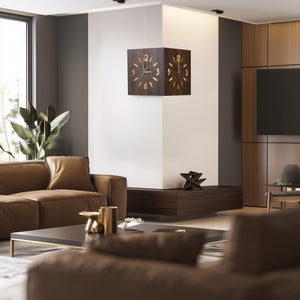 Sounds Activated Backlit Wooden Wall Clock Corner Clock