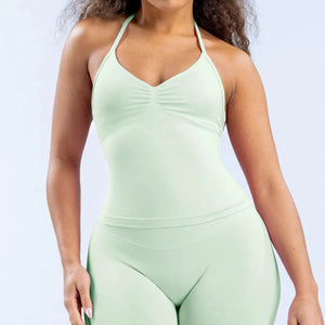 Matte Nylon Seamless Sports Vest Top