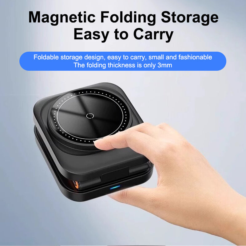 FlexiTrip Foldable Wireless Charger – Compact, Fast Charging, Portable Design for iPhone, Android, and Qi-Enabled Devices by Infinite Basics