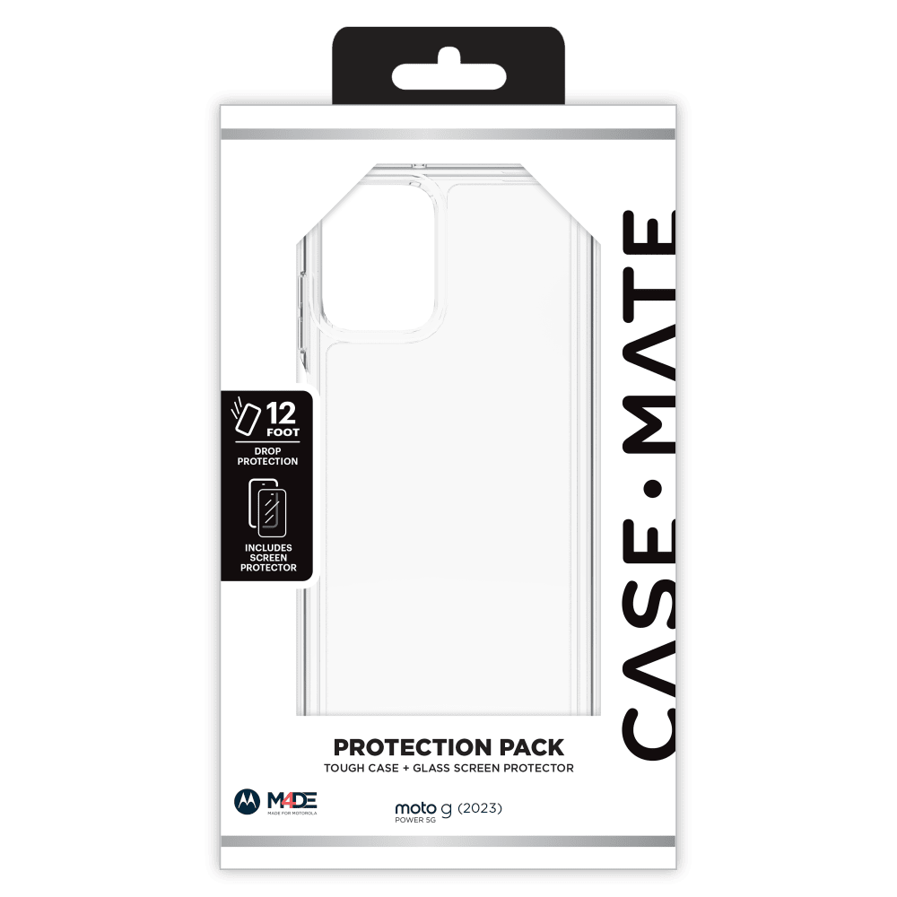 Case-Mate Protection Pack Tough Case and Glass Screen Protector for Motorola Moto G Power 5G (2023) by Case-Mate