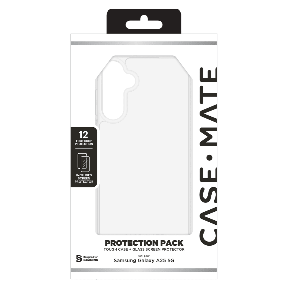 Case-Mate Protection Pack Tough Case and Glass Screen Protector for Samsung Galaxy A25 5G by Case-Mate