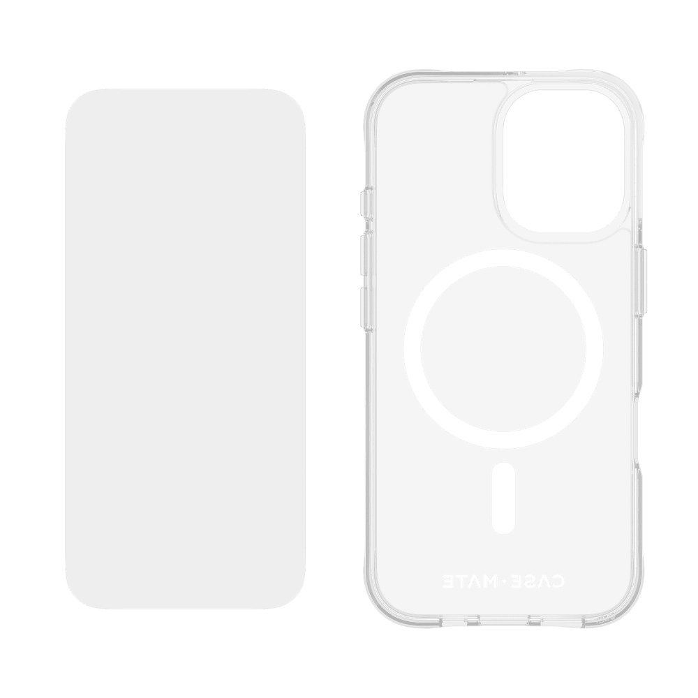 Case-Mate Protection Pack Tough Case and Glass Screen Protector for Apple iPhone 16 by Case-Mate