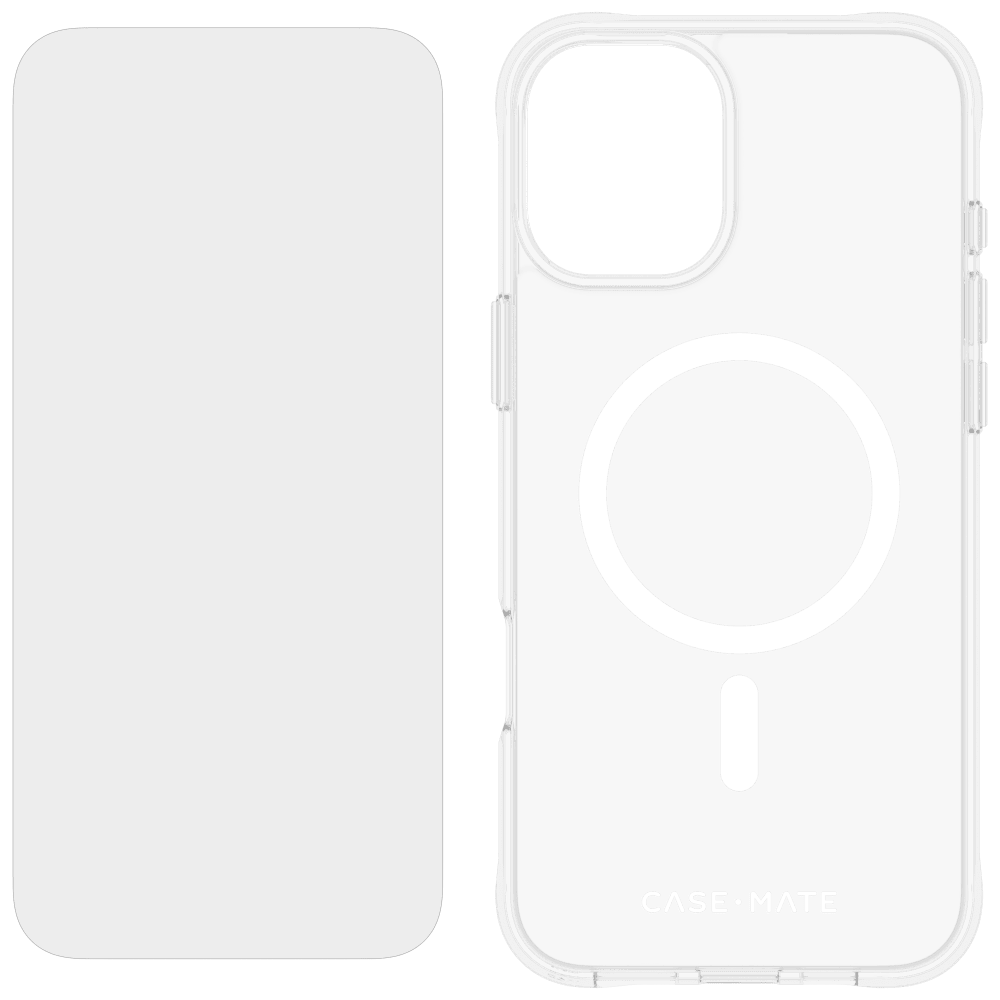 Case-Mate Protection Pack Tough Case and Glass Screen Protector for Apple iPhone 16 Plus by Case-Mate