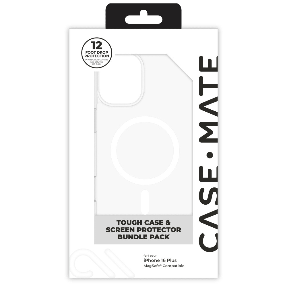 Case-Mate Protection Pack Tough Case and Glass Screen Protector for Apple iPhone 16 Plus by Case-Mate