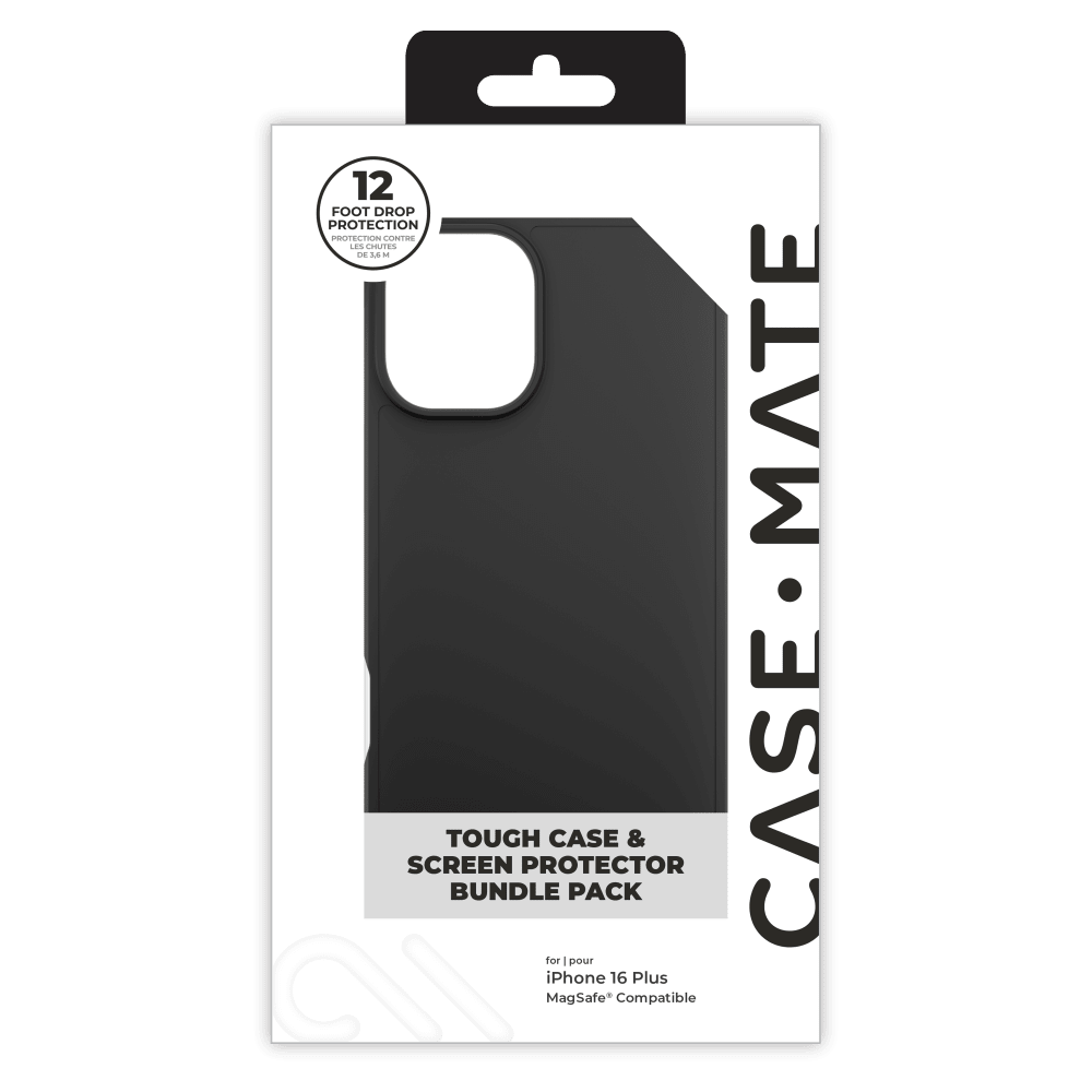 Case-Mate Protection Pack Tough Case and Glass Screen Protector for Apple iPhone 16 Plus by Case-Mate
