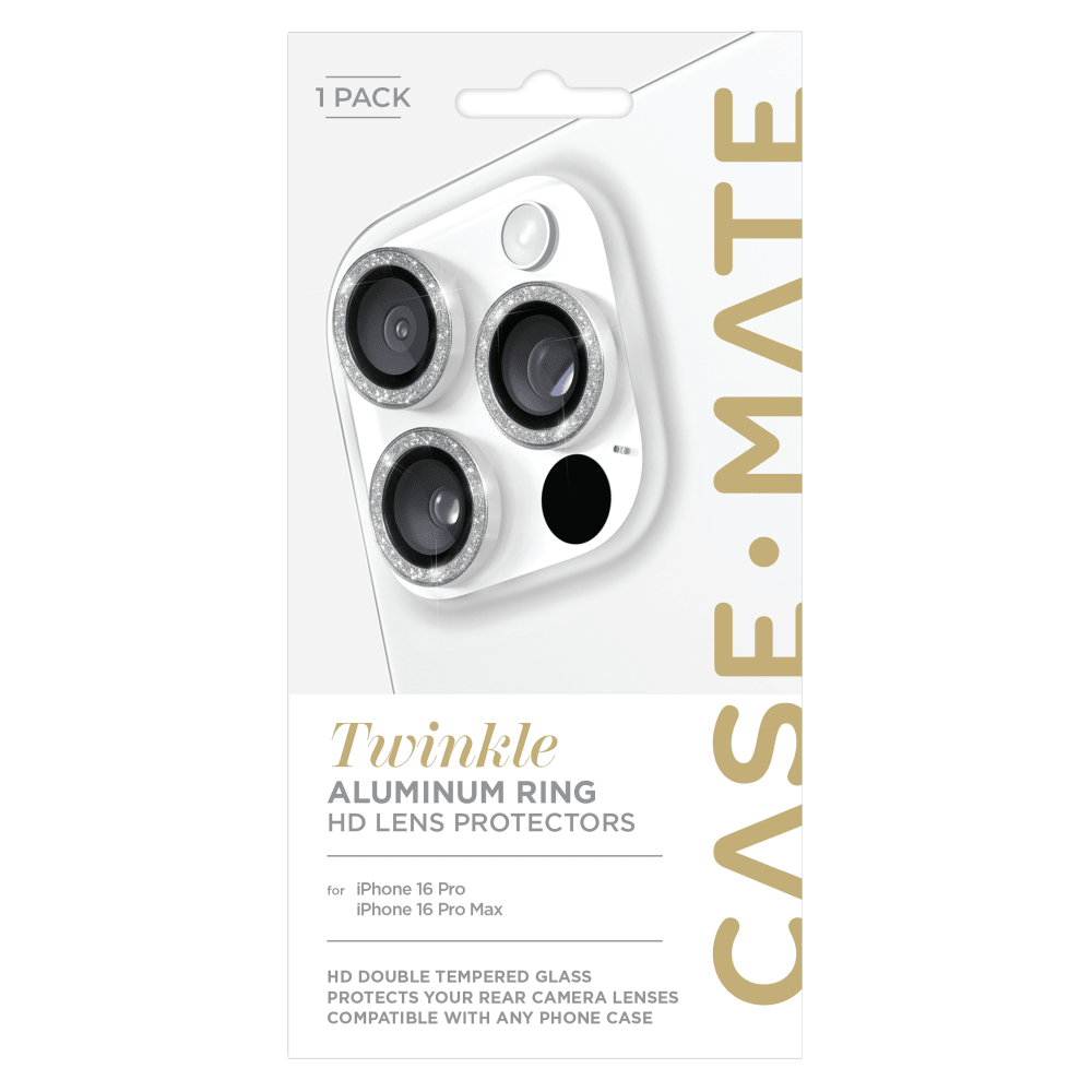 Case-Mate Aluminum Ring Camera Lens Glass Protector for Apple iPhone 16 Pro / iPhone 16 Pro Max by Case-Mate