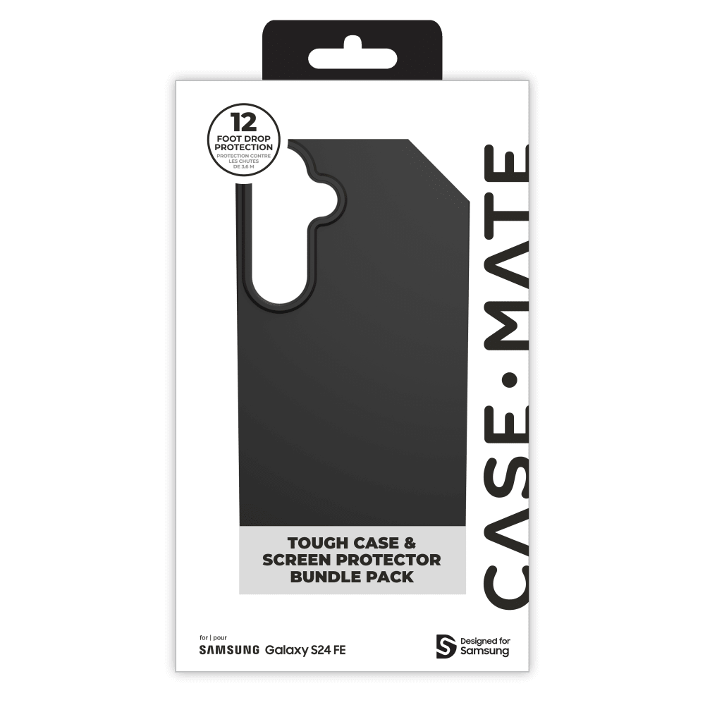 Case-Mate Protection Pack Tough Case and Glass Screen Protector for Samsung Galaxy S24 FE by Case-Mate