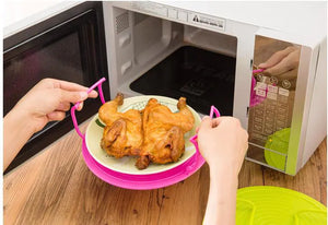 Microwave Tiered Steamer Rack with Heat-Resistant Tray