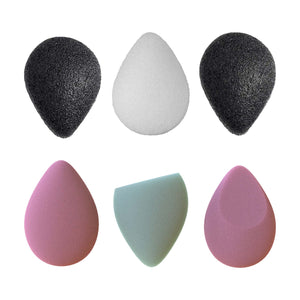 Pursonic Skin & Beauty Essentials Bundle – Konjac Sponge Duo, Bamboo Charcoal Konjac Sponge & 3-Pack Makeup Sponge Set by Pursonic