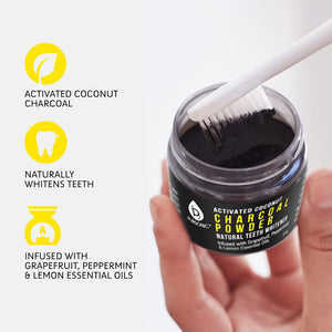 USB Rechargeable Electric Toothbrush + Freebie Activated Coconut Charcoal Powder Natural Teeth Whitener