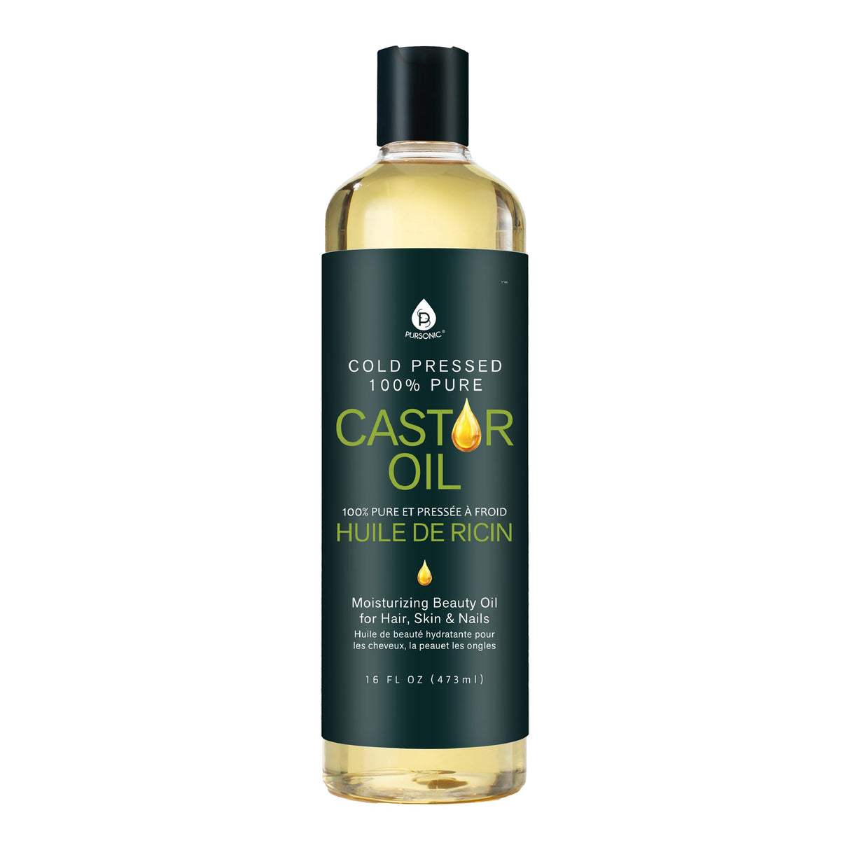 100% Pure Cold Pressed Castor Oil 16 Oz