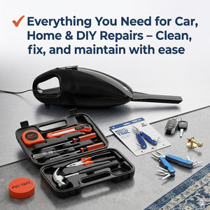 🛠️ Pursonic Car Vacuum, Handy Solutions 9-Piece Tool Kit & 11-in-1 Multifunction Tool Bundle – The Ultimate Home & Auto Essential Set 🚗🔧