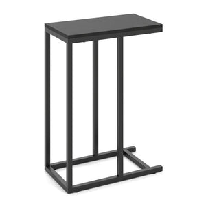 C-shaped Side Table with Heavy-duty Metal Frame-Black