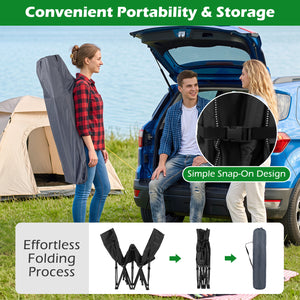 Camping Cot for Adults with Soft Padded Mat and Carrying Bag-Black