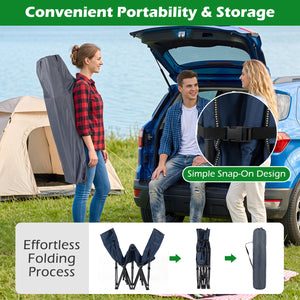 Camping Cot for Adults with Soft Padded Mat and Carrying Bag-Navy