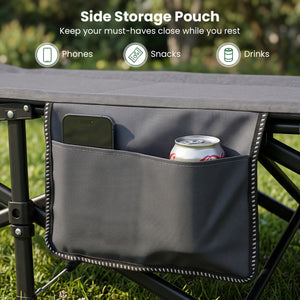 Camping Cot with  Padded Pillow and Storage Pouch for Camping Travel-Gray