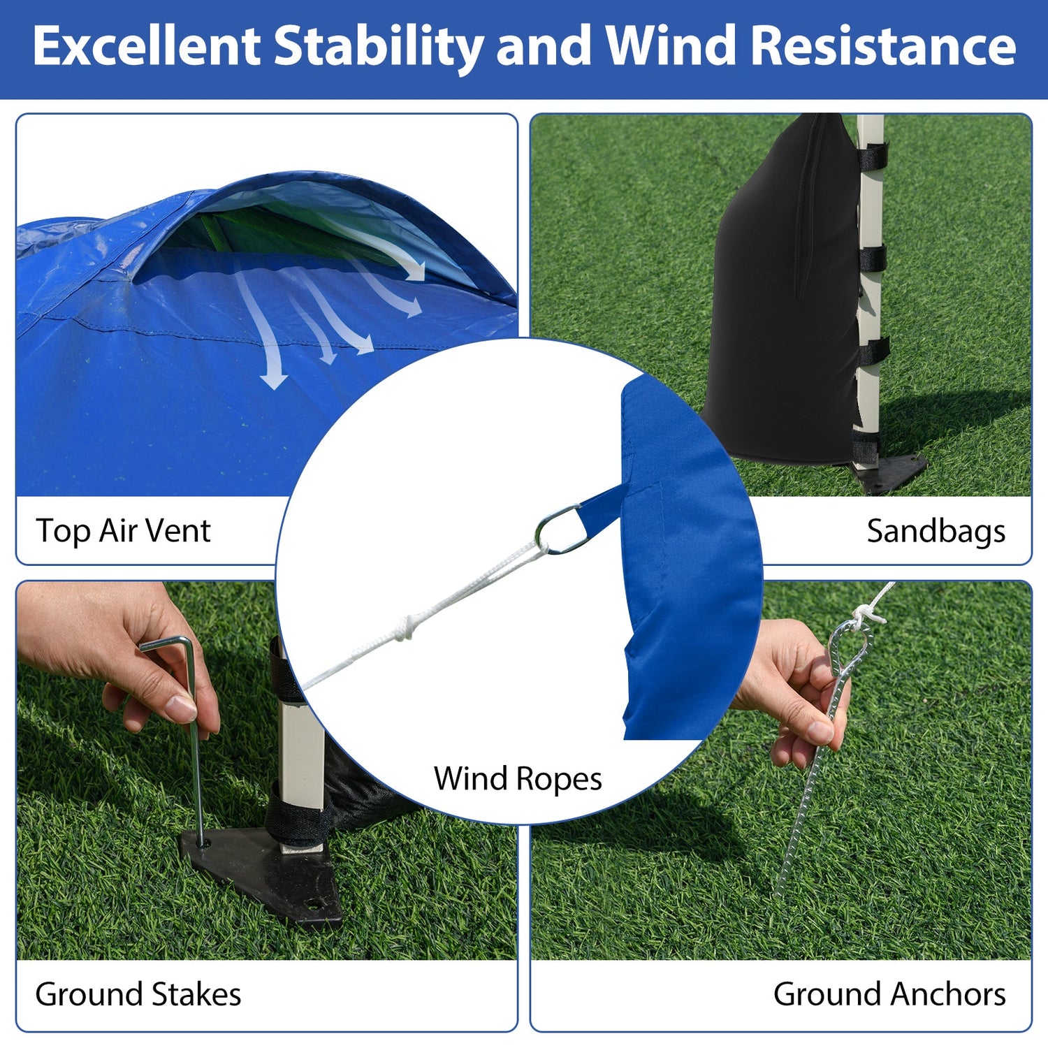 10 X 10 FT Pop up Canopy Tent with 1 Sidewall and Wheeled Bag-Blue by DirectDeals