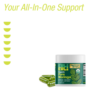 Organic Pure Moringa Powder Capsules (60-Count)