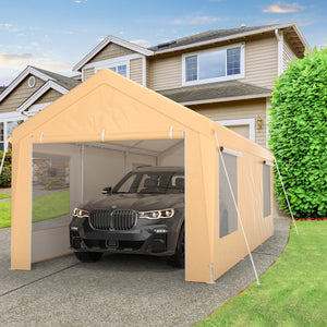 10 x 20 Feet Heavy-Duty Steel Portable Carport Car Canopy Shelter-Yellow by DirectDeals