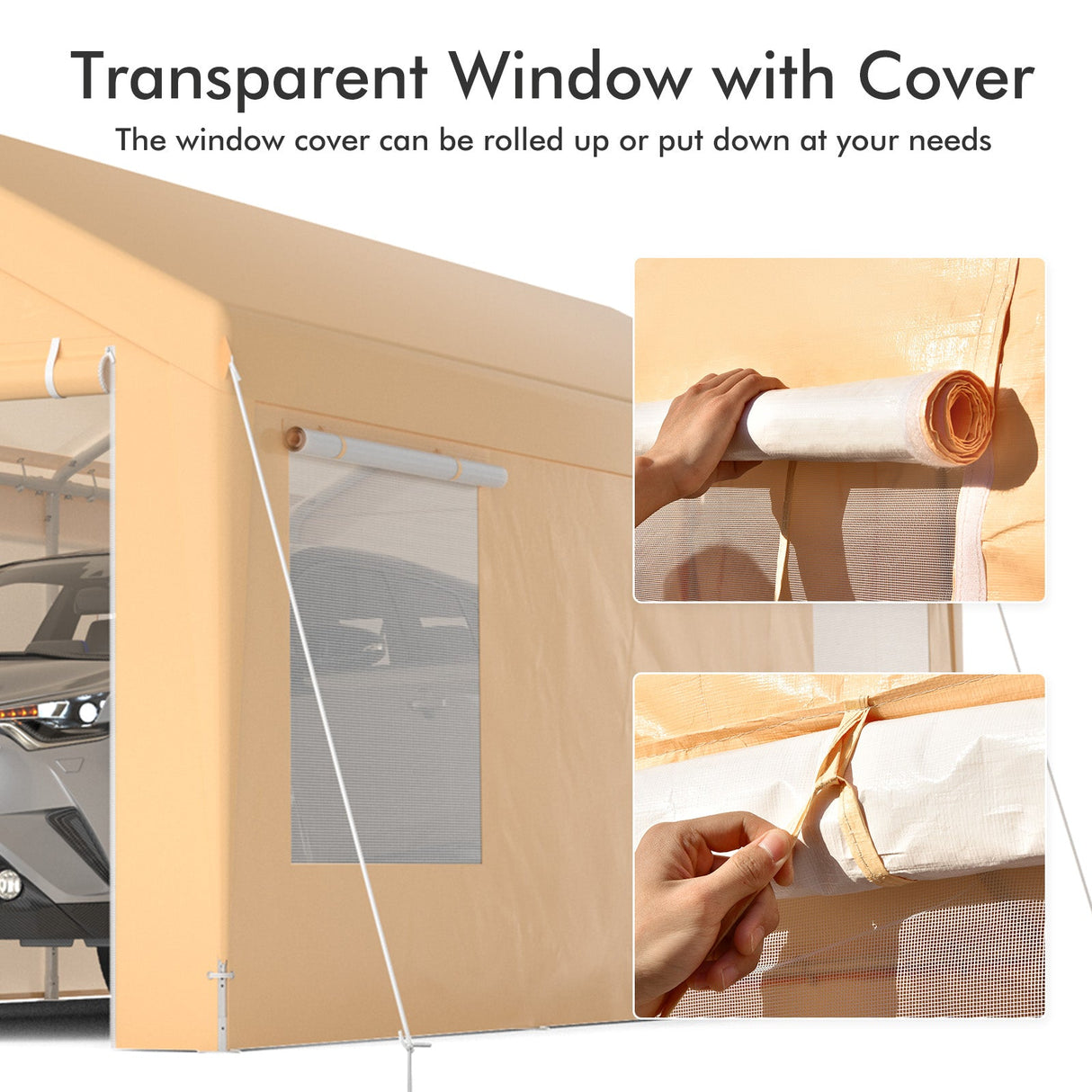 10 x 20 Feet Heavy-Duty Steel Portable Carport Car Canopy Shelter-Yellow by DirectDeals