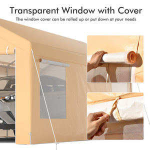 10 x 20 Feet Heavy-Duty Steel Portable Carport Car Canopy Shelter-Yellow by DirectDeals