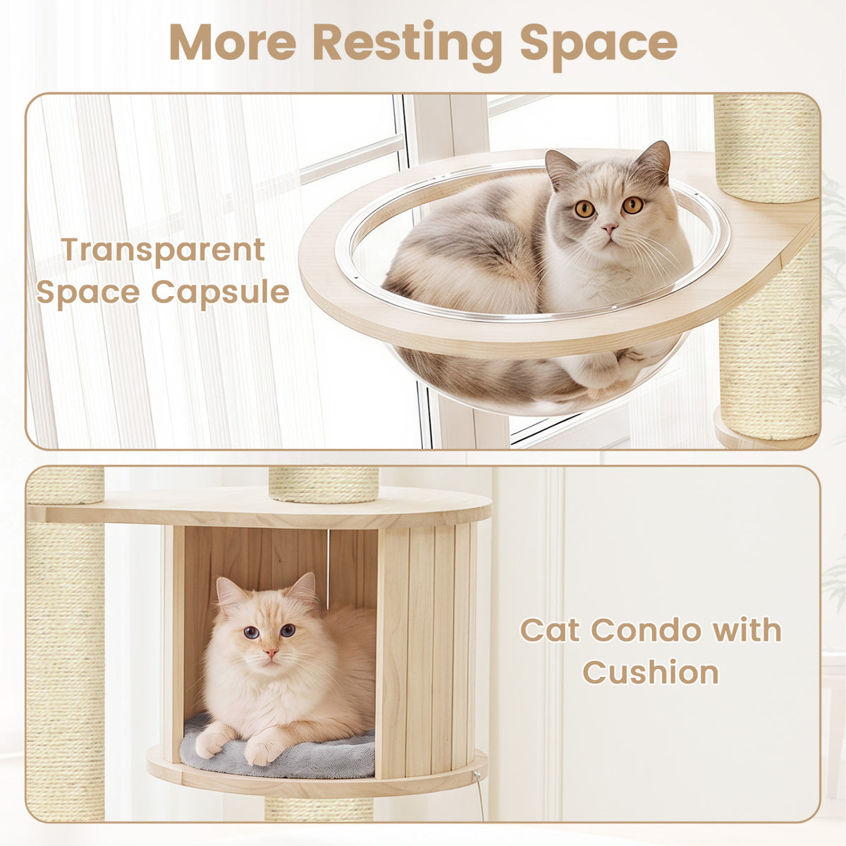 Cat Tree for Indoor Kittens  with Top Perch Condo Space and 3 Hanging Feather Toys-Gray