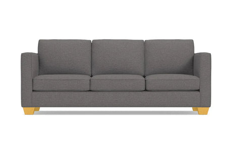 Catalina Sofa in a modern gray finish, featuring square cushions and light wood legs, set against a plain white background.