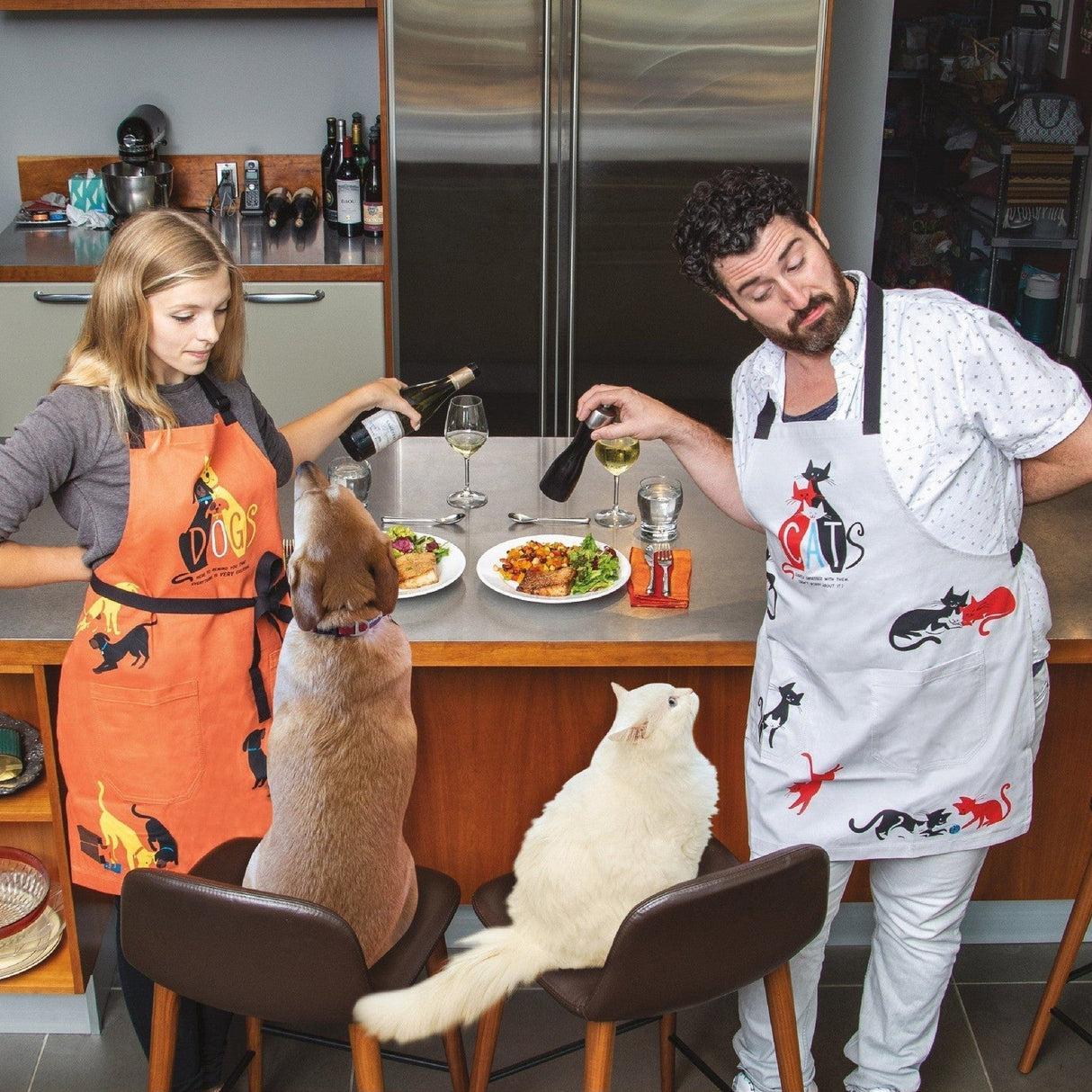 Cats. Slightly Obsessed With Them Funny Cooking and BBQ Apron Unisex 2 Pockets Adjustable Strap 100% Cotton | BlueQ at GetBullish
