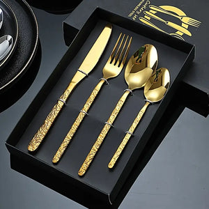 4pcs Stainless Steel Cutlery Set for Christmas Dinner