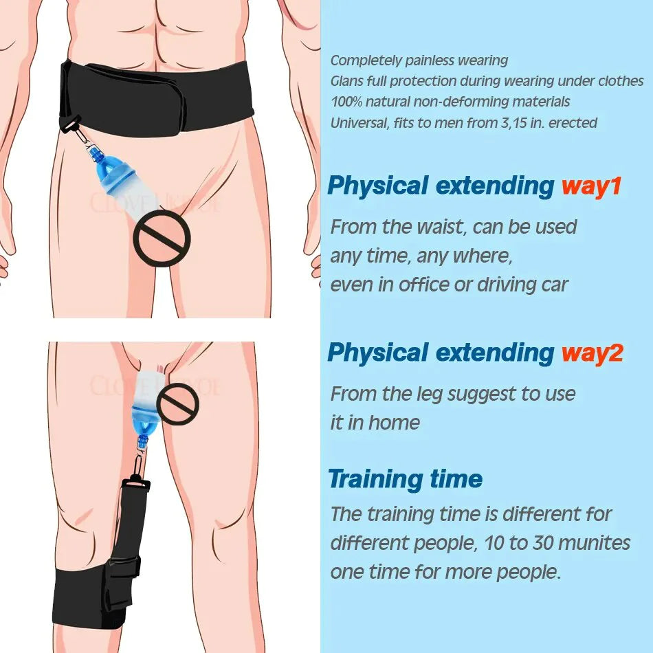 Super Penis Enlargement Extender Vacuum Stretcher Pump Hanger Bigger Enhancement