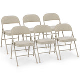 Foldable Chair Set of 6 with Padded Seat Seat and Fabric Covered Backrest-Set of 6