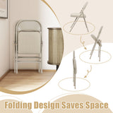 Foldable Chair Set of 6 with Padded Seat Seat and Fabric Covered Backrest-Set of 6