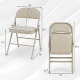 Foldable Chair Set of 6 with Padded Seat Seat and Fabric Covered Backrest-Set of 6
