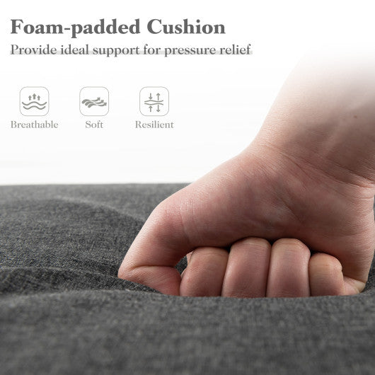 Outdoor Chaise Lounge Cushion Patio Furniture Folding Pad with Fixing Straps-Dark Gray