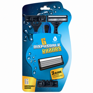 6 Disposable Razors – 3-Blade Shaving Surface Technology