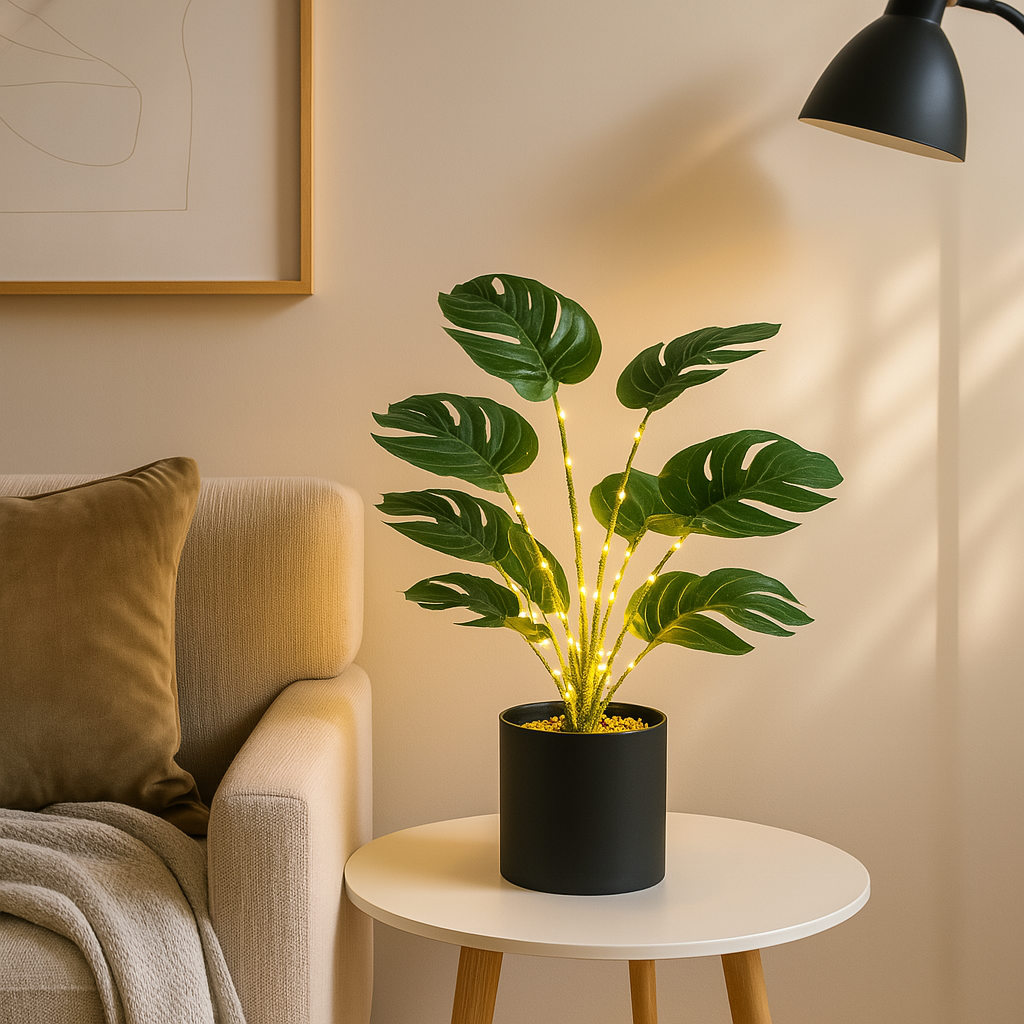 Simulation Monstera with Fairy light