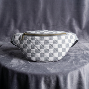 Checkered Belt Bag Fanny Pack Y2K Gen Z Aesthetic win 4 Colors [Violet, Pink, Green, Gray] 9.5" x 6"