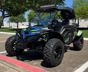 TrailMaster Cheetah 300Pro EFI Deluxe UTV Go Kart, Shaft Drive, Liquid Cooled CVT Auto with Reverse, Side Doors, Hard Top, Windshield, LED Light Bar