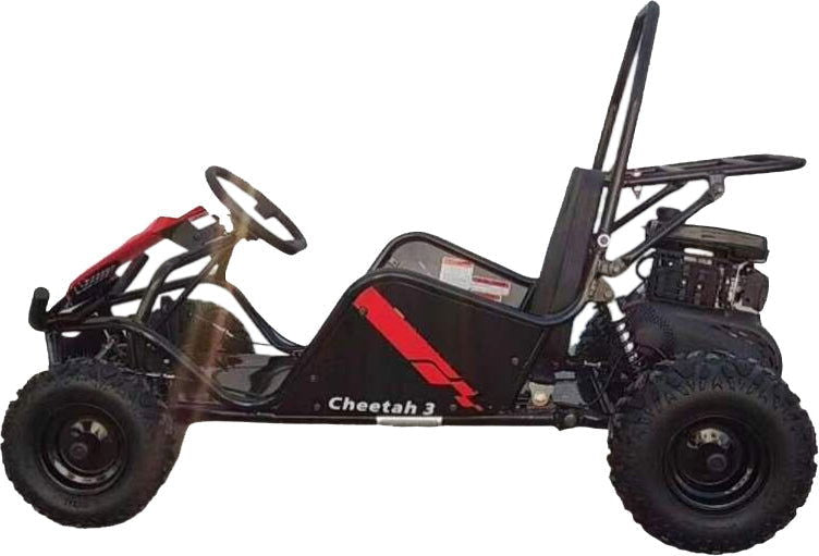 TrailMaster Cheetah 3 Kids Mini Go Kart, 80cc gas engine, seat belt, Kids Ages 4-9