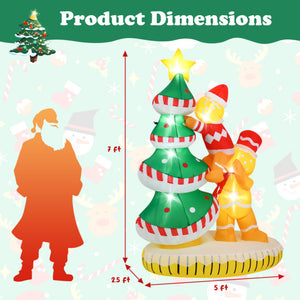 7 Feet Inflatable Christmas Tree with 7 Internal LED Lights and Built-in Fan