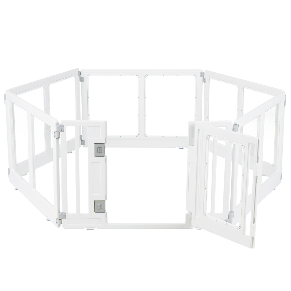 Clear Plastic Dog Playpen with Secure Locking Door-6 Panel