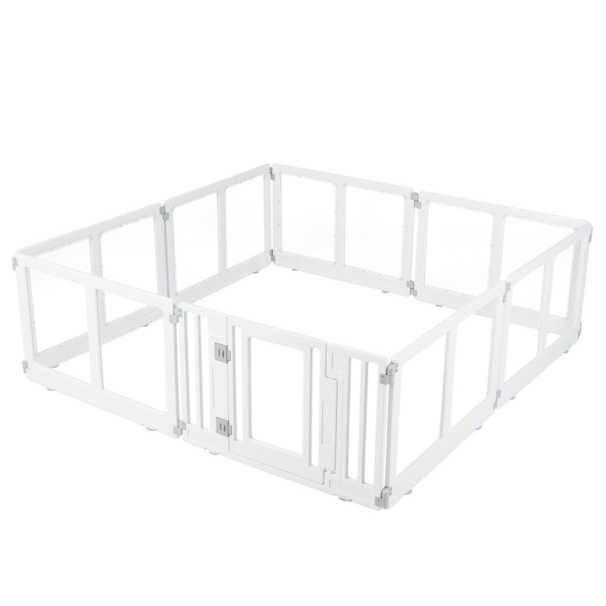 Clear Plastic Dog Playpen with Secure Locking Door-8 Panel