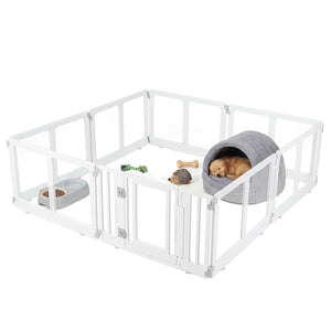 Clear Plastic Dog Playpen with Secure Locking Door-8 Panel