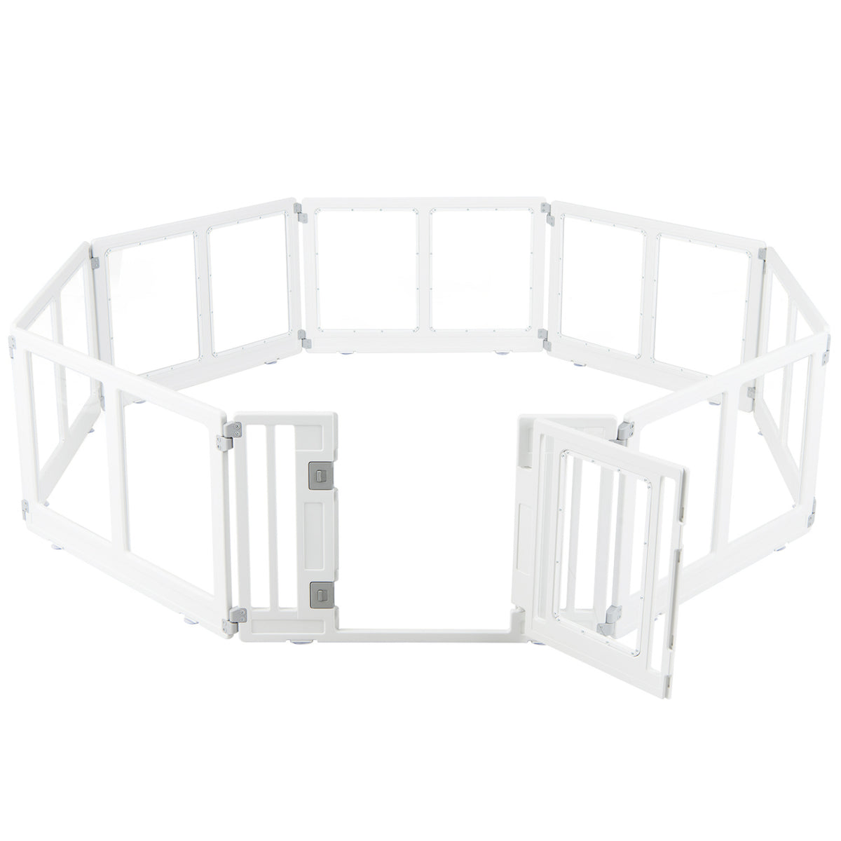 Clear Plastic Dog Playpen with Secure Locking Door-8 Panel